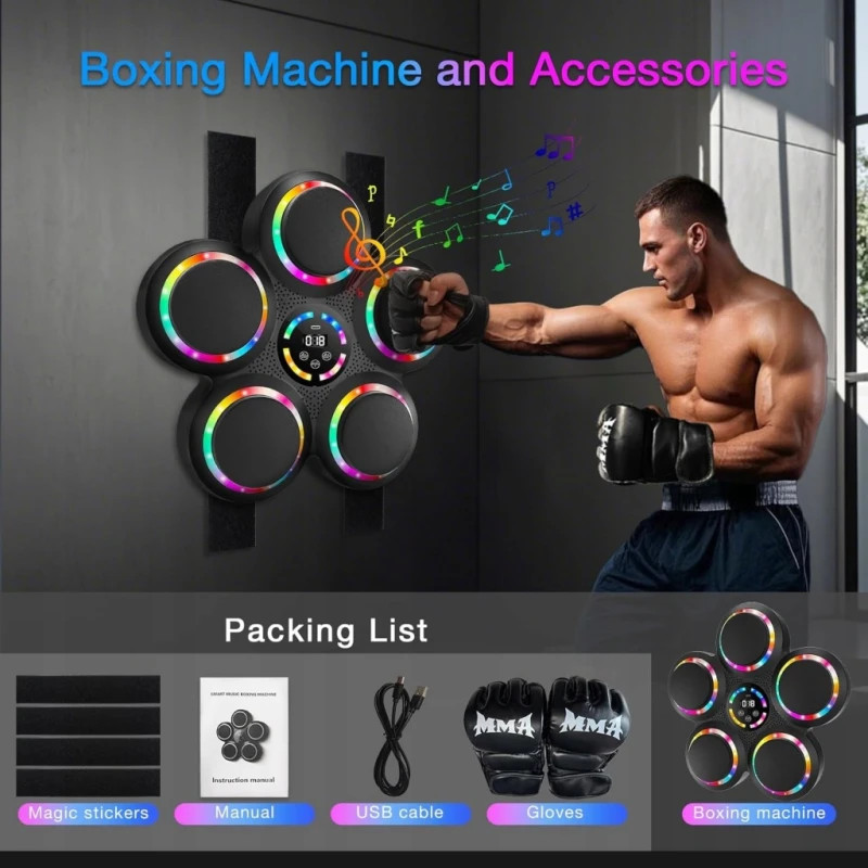 Fooing Smart Boxing Machine –Muzyczna maszyna bokserska bluetooth LED