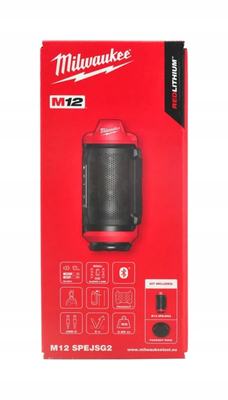Milwaukee M12 SPEJSG2 – Głośnik Bluetooth PACKOUT USB-C 60 m- Body bez aku