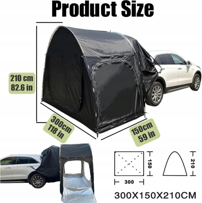 Namiot samochodowy BMDHA 300x150x210 cm 2-3 os. wodoodporny