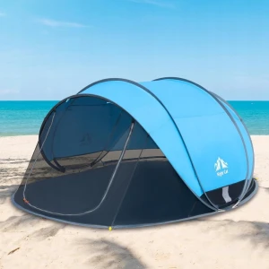 Samorozkładający namiot plażowy Pop Up - 3–4 os. Ochrona UPF 50+,