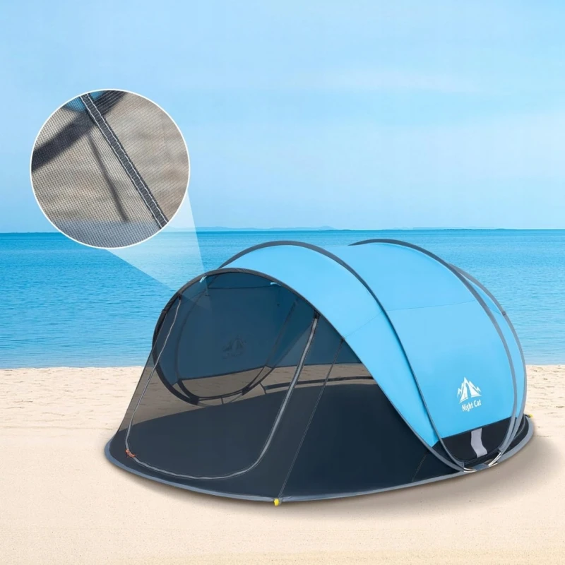 Samorozkładający namiot plażowy Pop Up - 3–4 os. Ochrona UPF 50+,