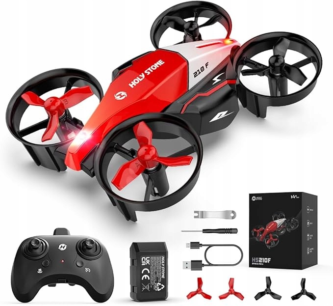 Holy Stone HS210 Mini Dron RC dla dzieci czerwony, Quadrocopter, kółka 360