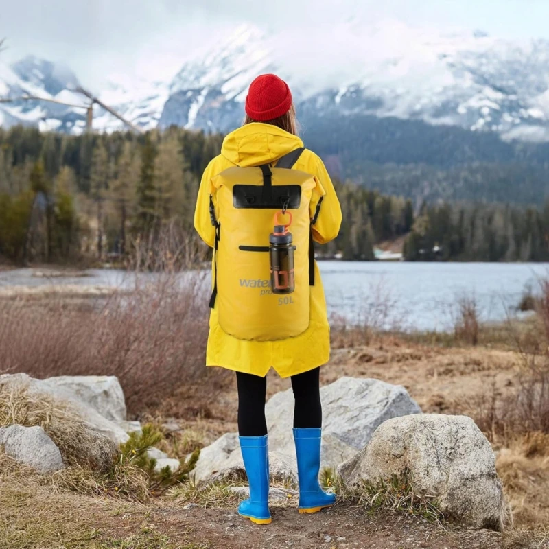 Wodoodporny plecak + etui na telefon, Dry Bag 50L żółty - Weldun