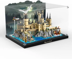 Cooldac Akrylowa witryna z tłem do LEGO 76419 Hogwarts, pyłoszczelna