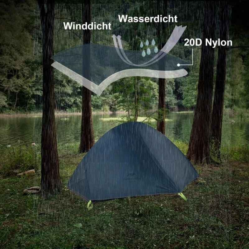 Namiot Naturehike 1-osobowy ultralekki wodoodporny 4 sezony- granatowy