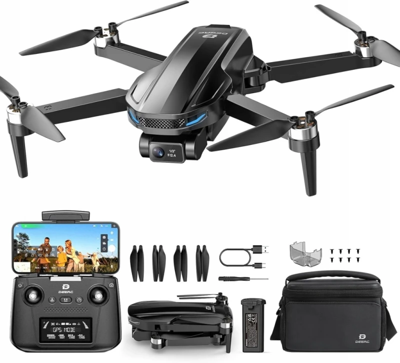 DEERC D65 Dron 4K EIS z 2-osiową stabilizacją, GPS, Aplikacja, Multicopter