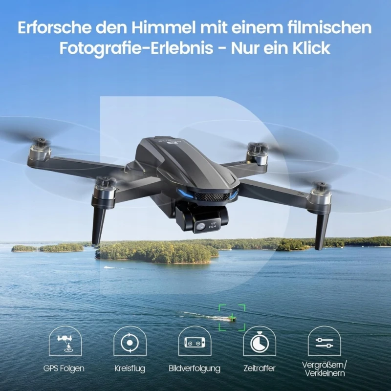DEERC D65 Dron 4K EIS z 2-osiową stabilizacją, GPS, Aplikacja, Multicopter