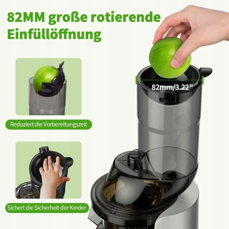 Wyciskarka wolnoobrotowa 450W Airmsen Slow Juicer, srebrna, bpa free
