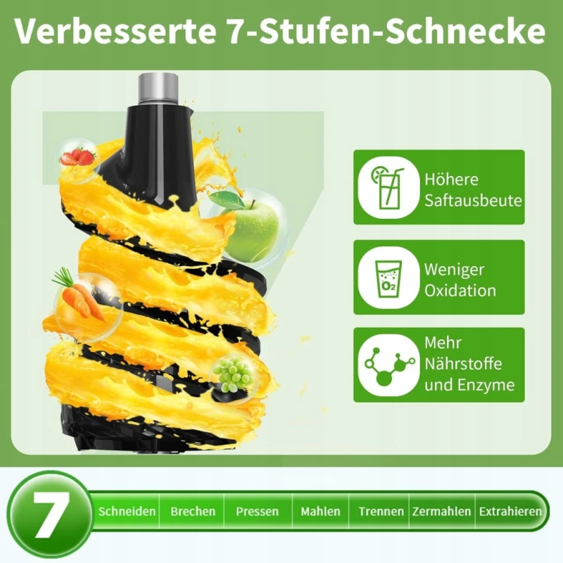 Wyciskarka wolnoobrotowa 450W Airmsen Slow Juicer, srebrna, bpa free