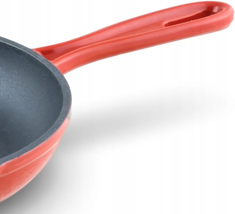 Żeliwna Patelnia Skillet Emaliowana 24 cm, nieprzywierająca, Pomarańczowa
