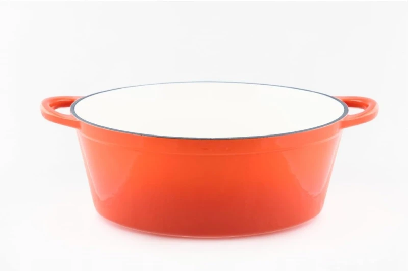 Cocotte Żeliwny Emaliowany Garnek Owalny 6L Pomarańczowy- Lätt
