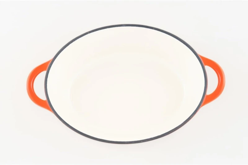 Cocotte Żeliwny Emaliowany Garnek Owalny 6L Pomarańczowy- Lätt