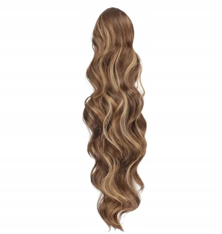Feshfen Doczepiany kucyk falowany 60 cm blond, brązy, ze ściągaczem