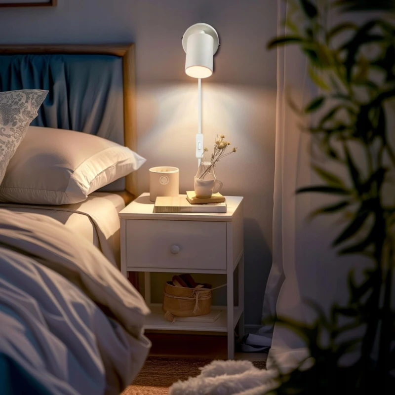 DA Light Kinkiet ścienny LED GU10 z wtyczką biały, regulowany
