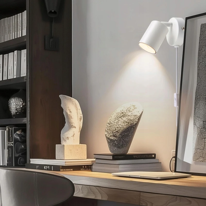 DA Light Kinkiet ścienny LED GU10 z wtyczką biały, regulowany