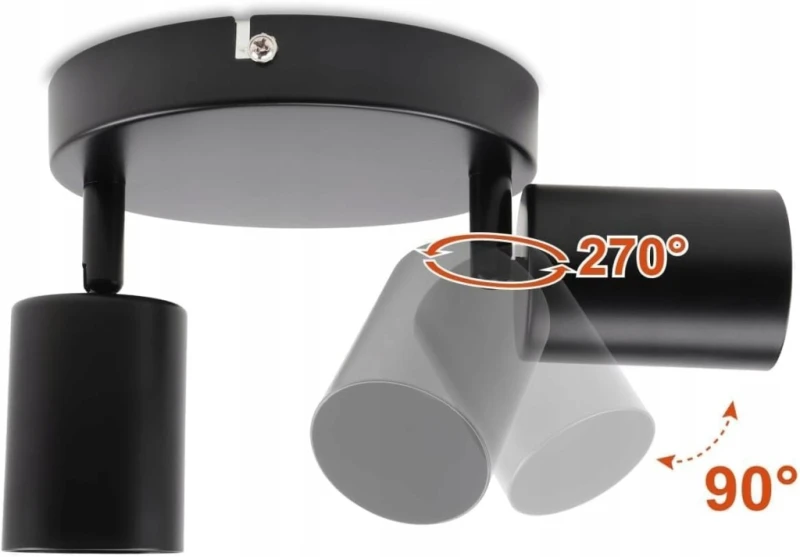 DA Light Reflektor sufitowy GU10 czarny 2-punktowy, 230 V