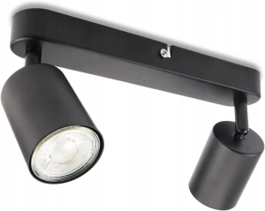 Da Light Lampa sufitowa GU10 retro czarna 2-punktowa