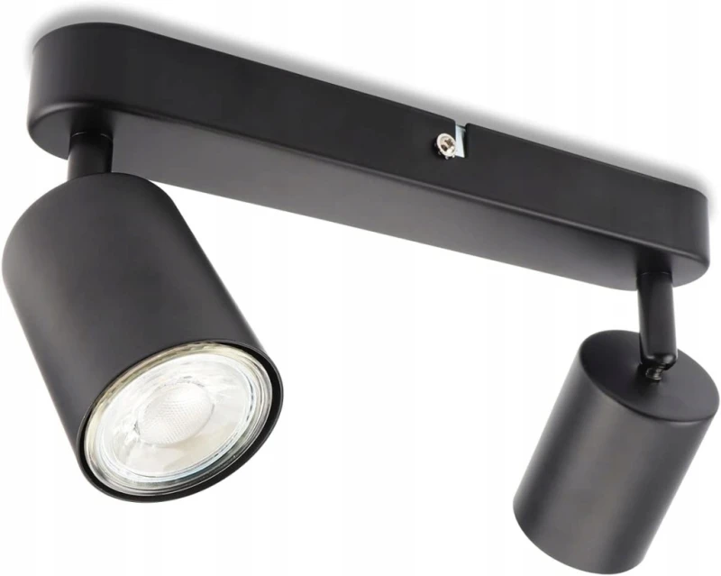 Da Light Lampa sufitowa GU10 retro czarna 2-punktowa
