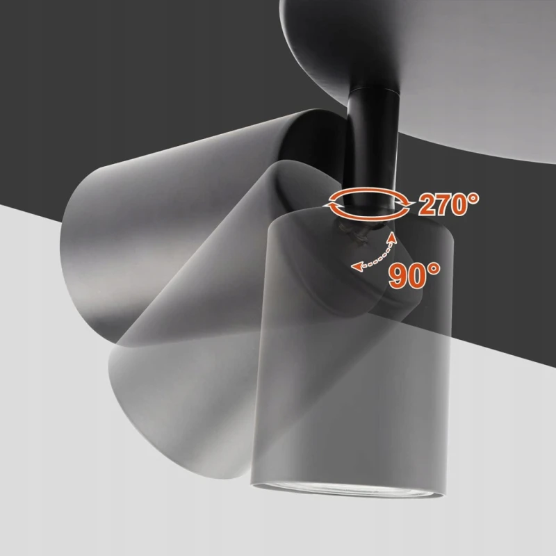 Da Light Lampa sufitowa GU10 retro czarna 2-punktowa