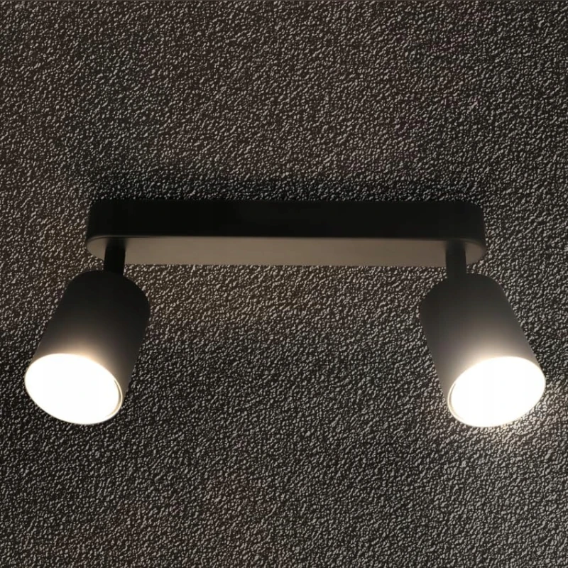 Da Light Lampa sufitowa GU10 retro czarna 2-punktowa