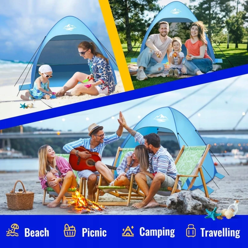 Purebox Namiot plażowy Pop-Up, ochrona UV50+ 2-4 osoby