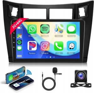 Rimoody Radio samochodowe 2DIN Android, Apple Carplay Toyota Yaris 2005-11