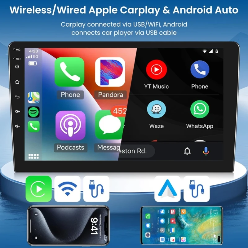 Rimoody Radio samochodowe 2DIN Android, Apple Carplay Toyota Yaris 2005-11