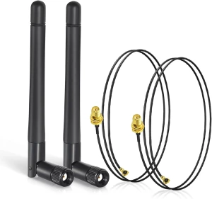 Anteny WiFi Bingfu 2.4GHz 5GHz RP-SMA MIMO z Kablami