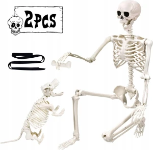 Realistyczny szkielet człowieka 165 cm i psa, ruchoma dekoracja- DIYDEC