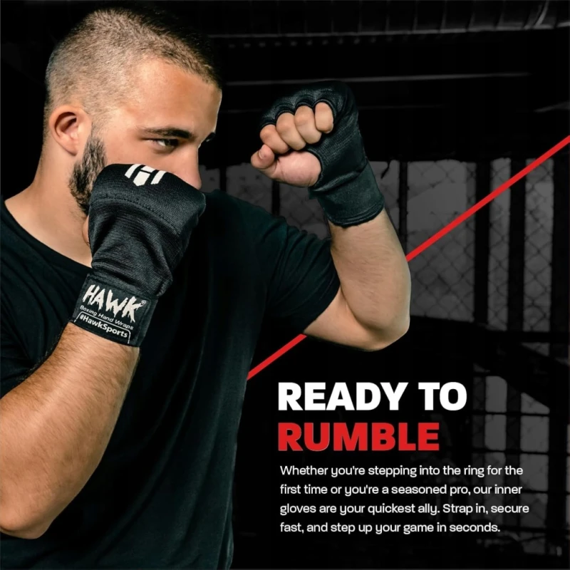 Żelowe Rękawice Bokserskie/MMA Hawk Inner Quick Wraps S/M