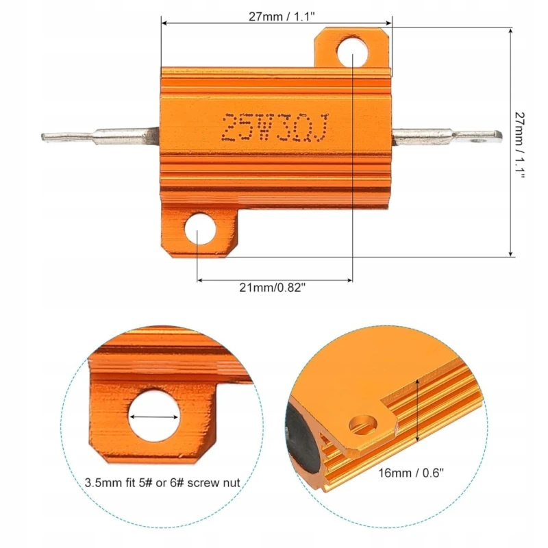 Rezystor drutowy 25W 3 Ohm 2 Sztuki- Patkil