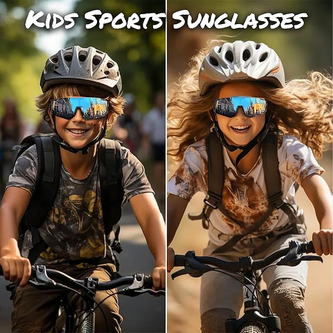 Okulary sportowe dla dzieci UV400 spolaryzowane, czerwone- Dreaku