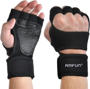 Rękawice treningowe na siłownię Fitness Amfun z Bandażem na Nadgarstek M