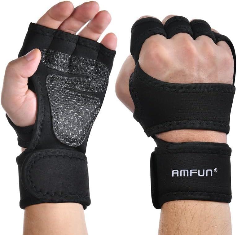Rękawice treningowe na siłownię Fitness Amfun z Bandażem na Nadgarstek M