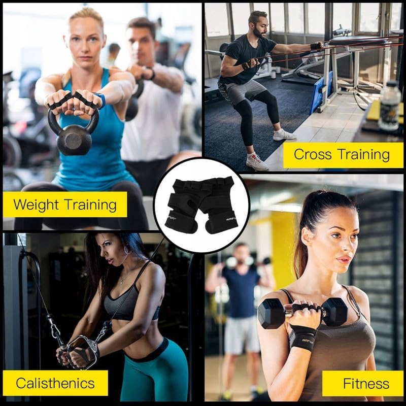 Rękawice treningowe na siłownię Fitness Amfun z Bandażem na Nadgarstek M