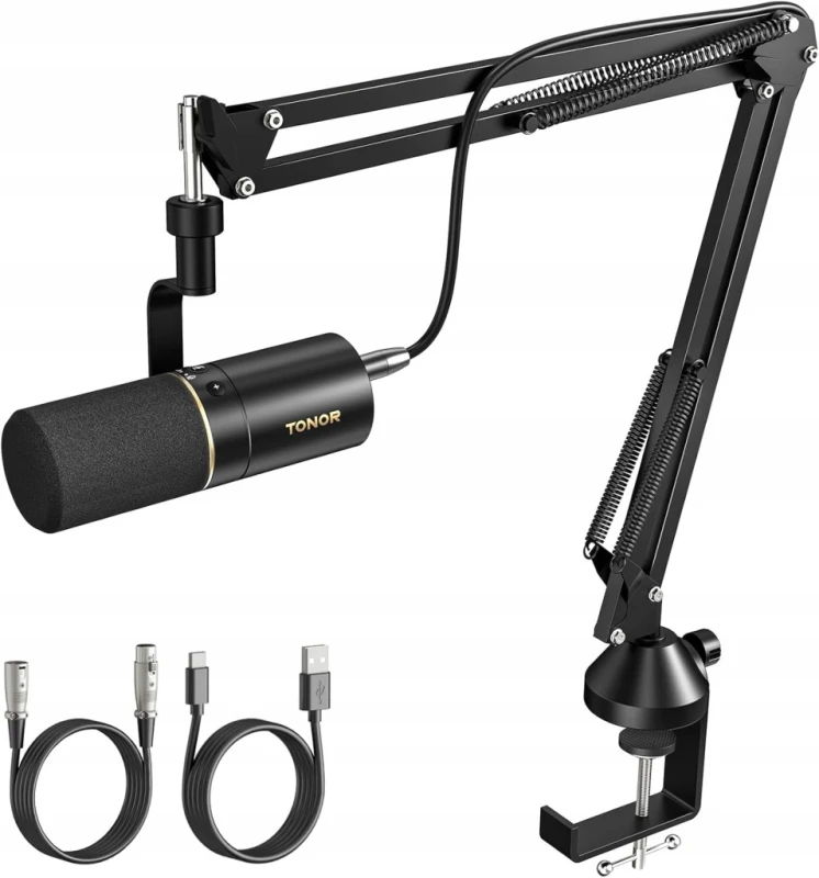 Mikrofon Dynamiczny TONOR TD510+ XLR USB do Podcastów, Streamingu