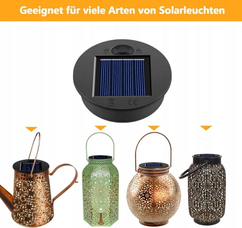 Moduł solarny LED HELESIN 7 cm 2 sztuki części zamienne, lampki solarne
