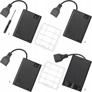 Uchwyt baterii 3x AA z gniazdem USB i włącznikiem 4 sztuki