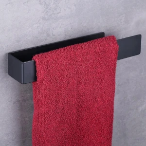 Uchwyt łazienkowy na ręczniki Belle Vous samoprzylepny 22 cm czarny