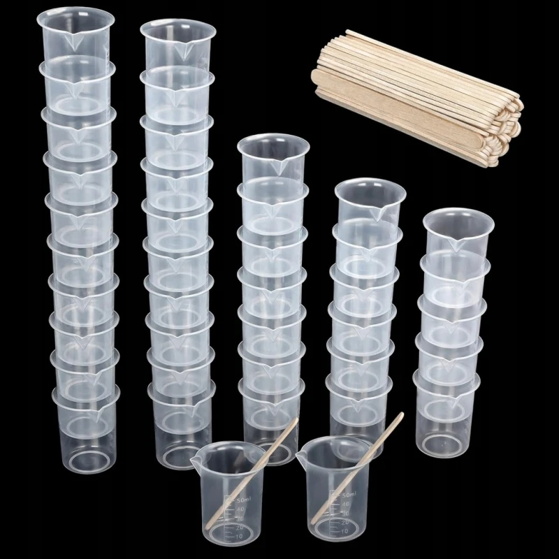 Zestaw plastikowych kubeczków z patyczkami 40 szt. 50 ml- Belle Vous