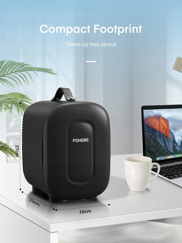 Minilodówka 5 l przenośna AC/DC USB czarna, 240V AC, gniazdo 9-12V - Fohere