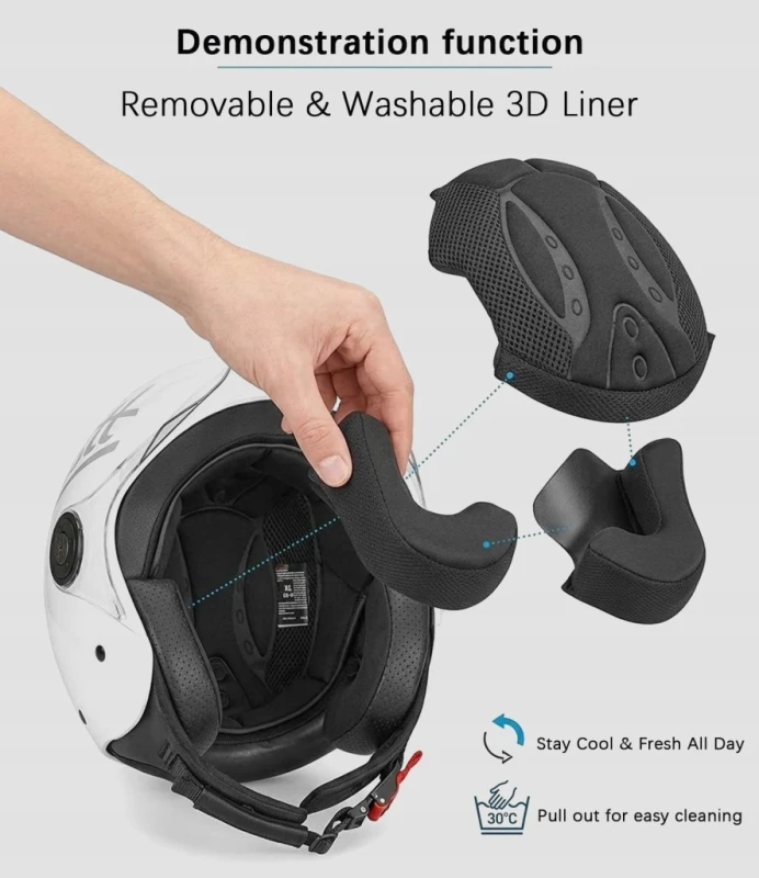 Kask motocyklowy WESTT Classic Jet z wizjerem ECE R22.05 Rozmiar L 59-60 cm