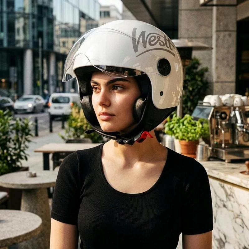 Kask motocyklowy WESTT Classic Jet z wizjerem ECE R22.05 Rozmiar L 59-60 cm