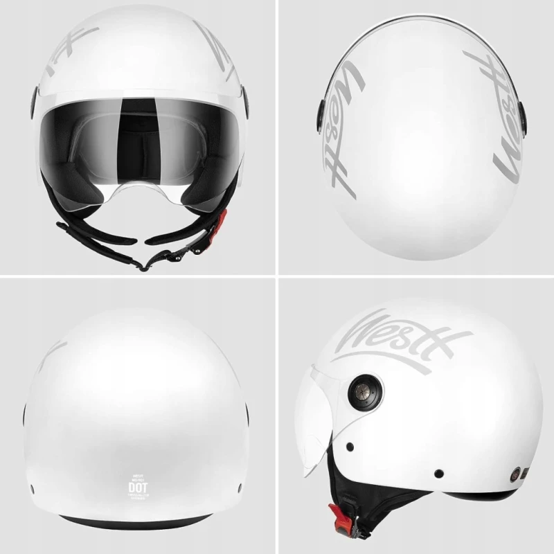 Kask motocyklowy WESTT Classic Jet z wizjerem ECE R22.05 Rozmiar L 59-60 cm