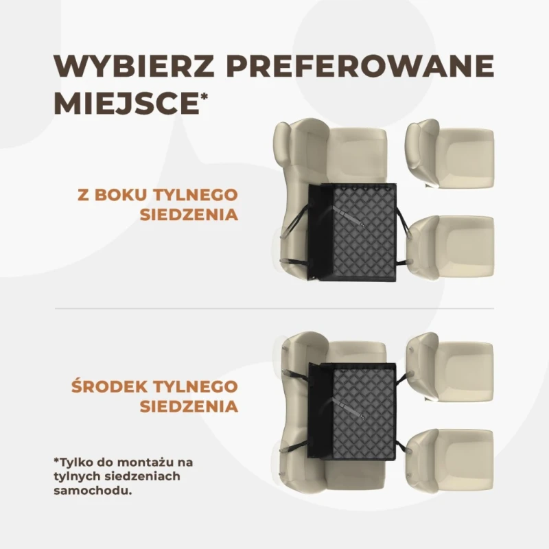 Fotelik samochodowy dla psa Wuglo do 26 kg na tylne siedzenie