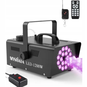 Wytwornica mgły 1200 W z 18 diodami LED RGB i pilotem, 1L - Mosfiata