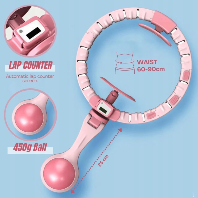 Inteligentny hula hoop fitness z licznikiem i masażem 360°- Magic Select
