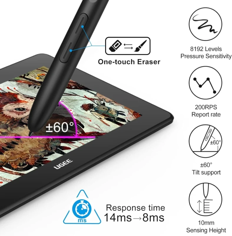 Tablet graficzny UGEE U1600 FHD 15,4" z ekranem i rysik 90% NTSC