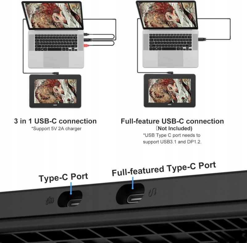 Tablet graficzny UGEE U1600 FHD 15,4" z ekranem i rysik 90% NTSC