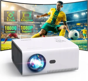 Miniprojektor YUZINO Full HD WiFi Bluetooth z elektrycznym fokusem